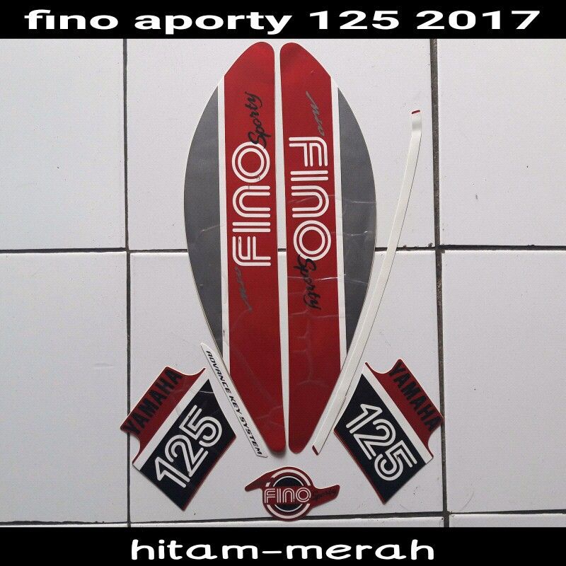 Stiker Fino Sporty 125 2017 Hitam Merah