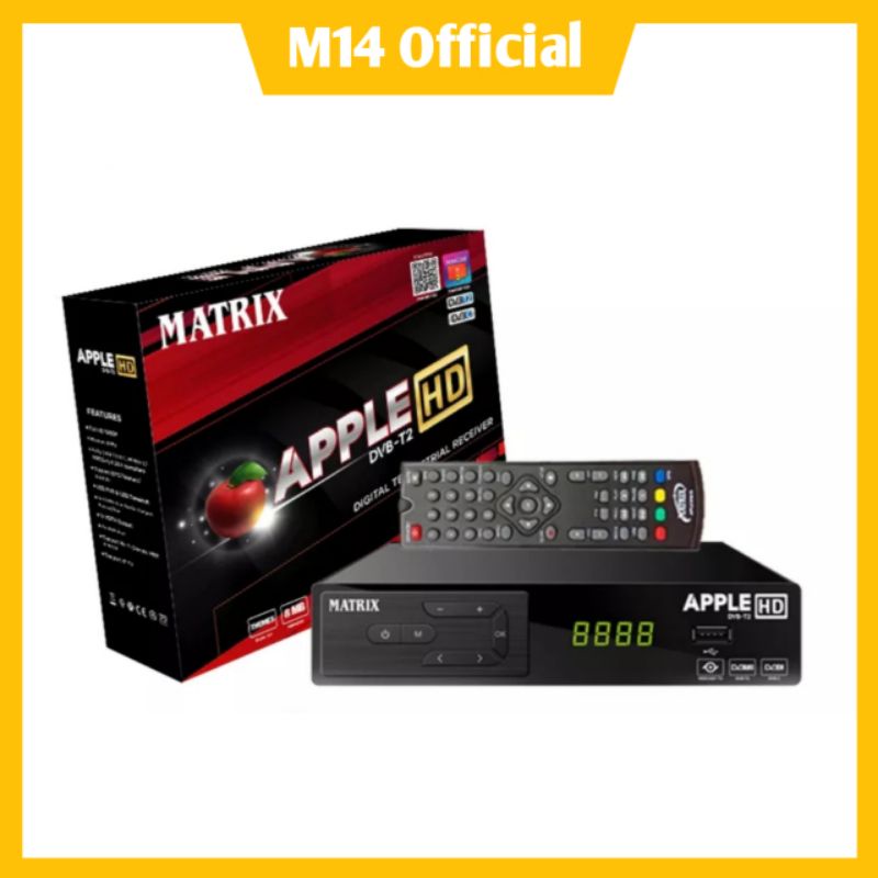 Set Top Box Matrix Apple Merah Full Hd DVB T2 & C STB Matrix STB Digital Setopbox Matrix Receiver Ma