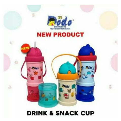 Dodo Drink &amp; Snack Cup Botol Minum Anak Plus Tempat Snack DDC014