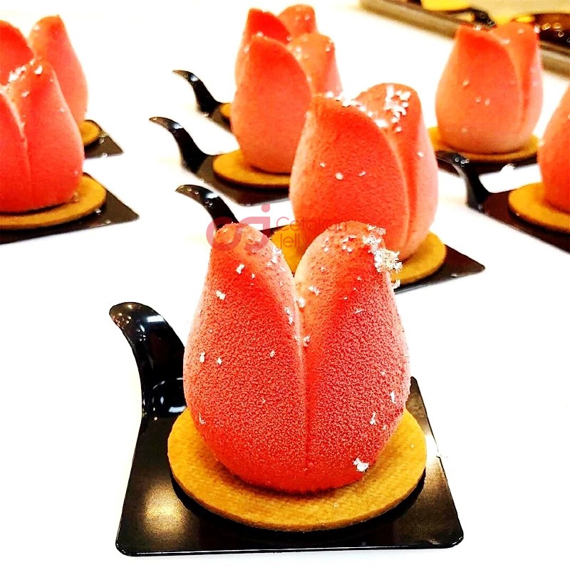 CJ Cetakan Loyang Kue Bolu Cake Jelly Puding Jelly Tulip 3D 3 Dimensi Mousse 8 Cavity