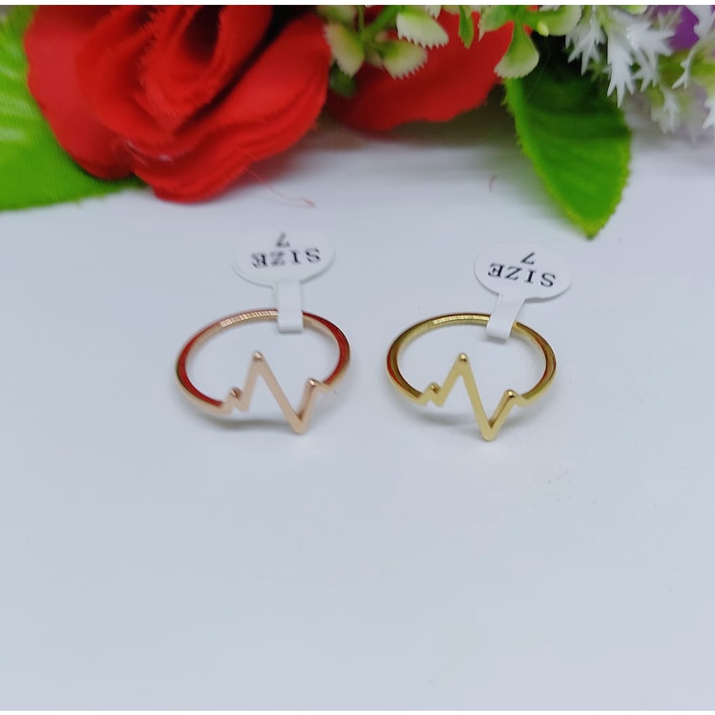 Cincin titanium permata perhiasan wanita jewelry 0287-0288