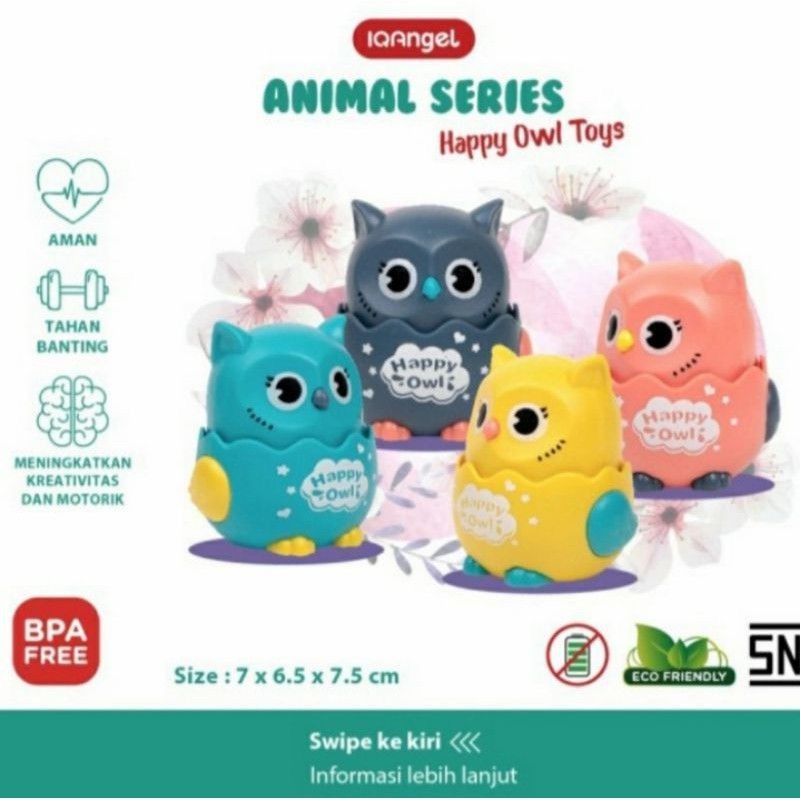 IQ ANGEL Happy Owl Toys Mainan Anak Bayi Melatih Motorik Baby Toys