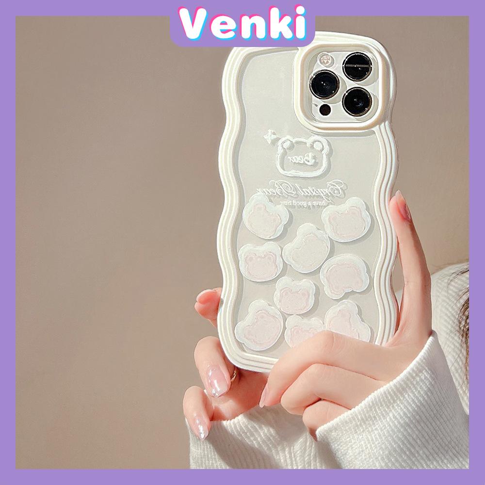 iPhone Case Candy Color Wave 2-in-1 Silicone Soft Case Airbag Shockproof Protection Camera Cute Bear Compatible For iPhone 11 Pro Max 13 Pro Max 12 Pro Max 7Plus xr XS Max