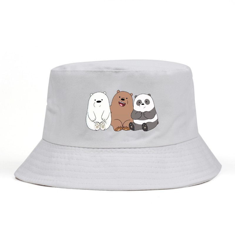 Anime Kami Telanjang Beruang Topi Nelayan Topi Ember untuk Pria Topi Ember untuk Wanita Lucu Tiga Beruang Telanjang: Grizzly Panda Ice Bear Hadiah Kerai Topi Pantai Perjalanan