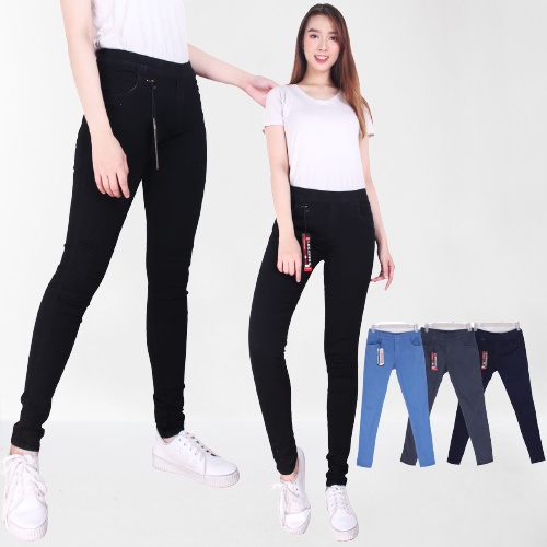 Legging Jeans Premium INN DENIM Jegging Jeans Murah Celana Jumbo Wanita Karet Pinggang Warna Stone