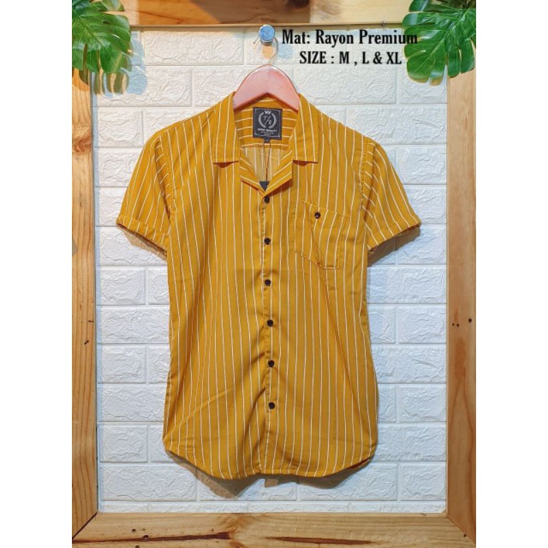 KEMEJA SALUR PRIA STRIPE LENGAN PENDEK COWOK - MIX KEMEJA SALUR PRIA LENGAN PENDEK