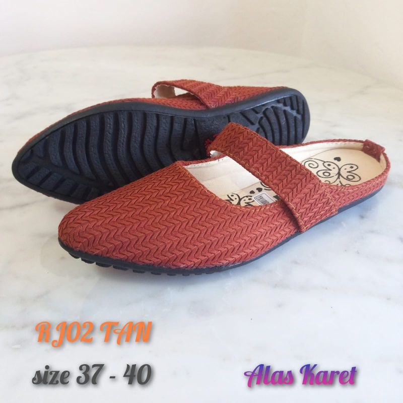 SEPATU FLAT SLOP RAJUT TRENDING | ALAS KARET TERLARIS