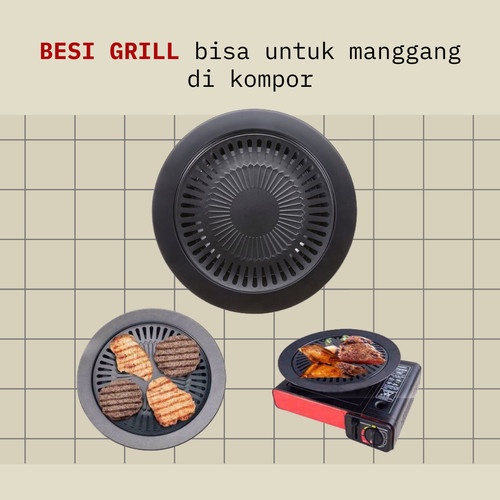 Pemanggang diatas Kompor / Korean BBQ Grill Pan 32cm / Alat Pemanggang ori