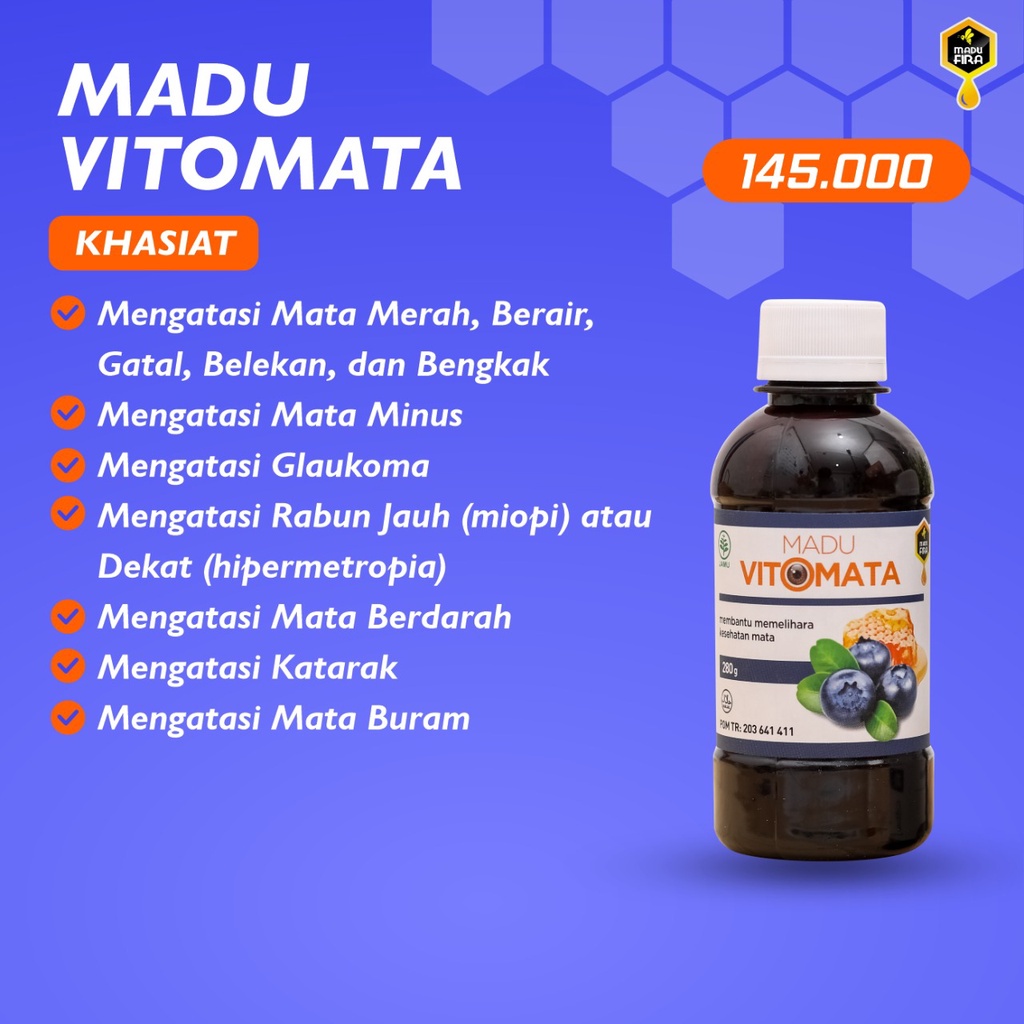 Obat Mata Minus Madu Vitomata Obat Herbal Mata Mines Mata Merah Berair katarak Glukoma Gatal Belekan Bengkak Buram Silinder