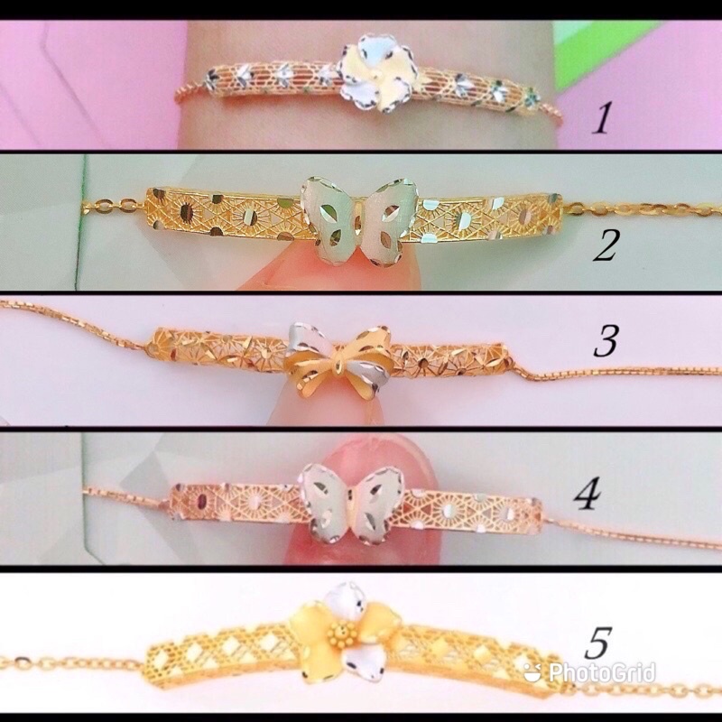 Gelang Rantai Serut Pipa UBS Bunga Kupu Pita