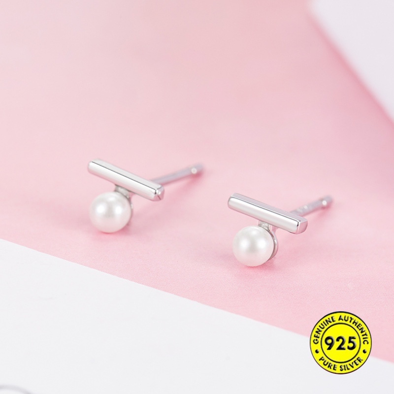 Anting Tusuk Silver S925 Anti Air Hias Mutiara Untuk Wanita