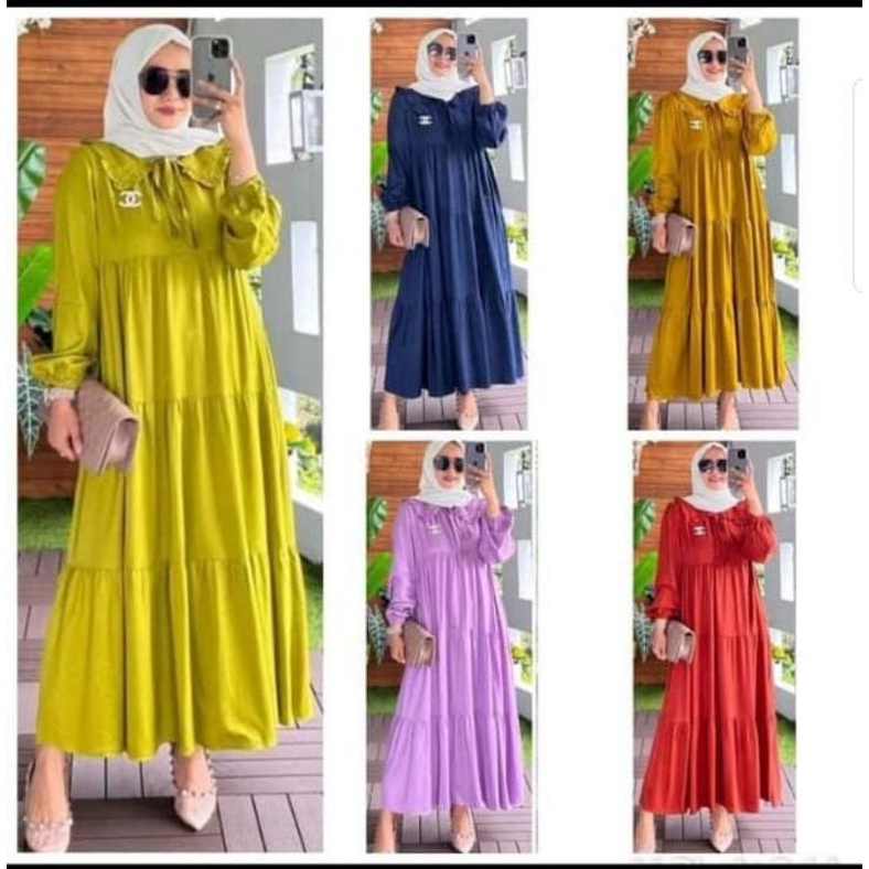 Dres Midi wanita terbaru 2021 Dres midi rayon  polos  Dres MIDI terbaru  Dres midi kekinian Dres mid
