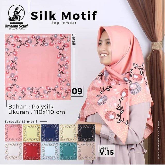 UMAMA SCARF, JILBAB MOTIF UMAMA,HIJAB UMAMA SILK MOTIF, HIJAB S4 UMAMA