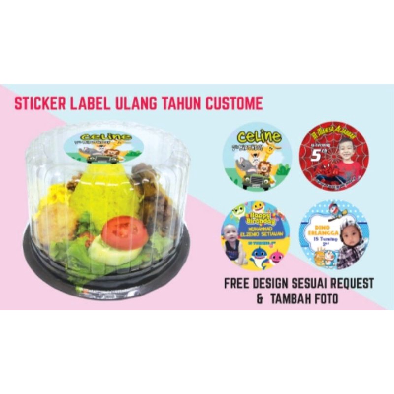 

STICKER LABEL ULANG TAHUN/ STICKER NASI BOX/NASI TUMPENG