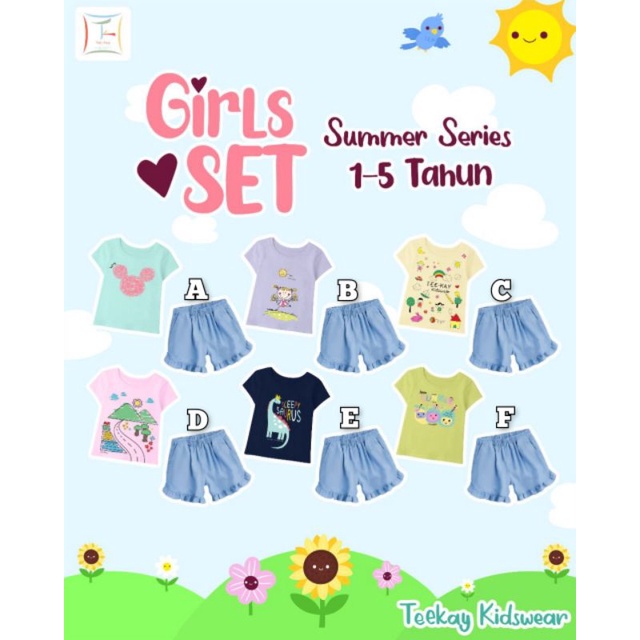 Teekay girls set summer series / Setelan Anak Perempuan