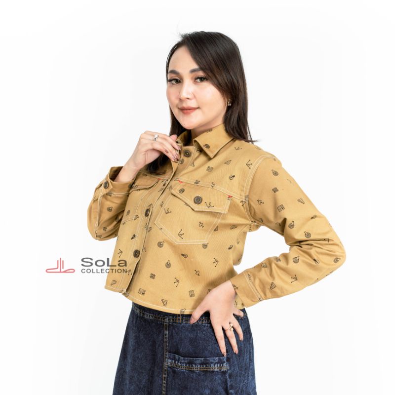 Toball- Jaket Crop Motif Jaket Casual