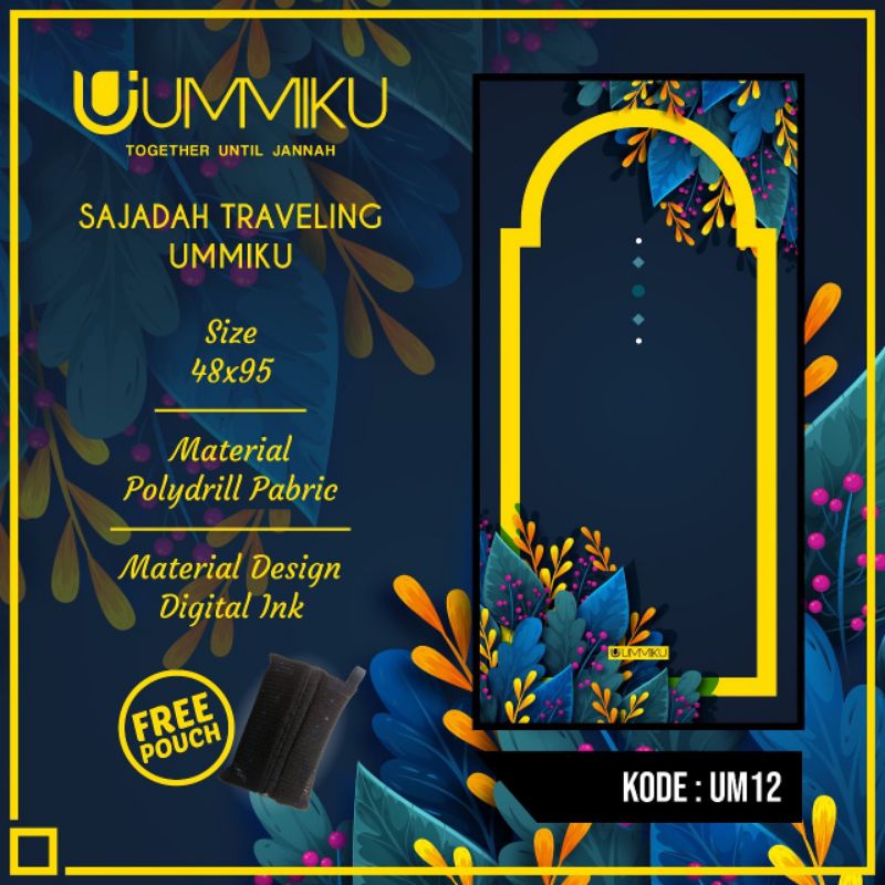 Sajadah Travel Anak UMMIKU / Sajadah Lipat Motif Anak Anak / Sajadah Travelling-Milenial 12