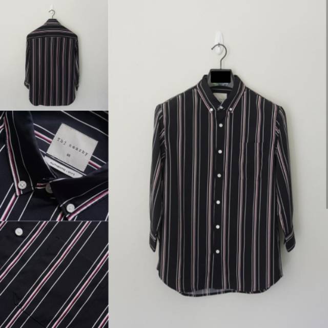Kemeja tbj nearby black stripe