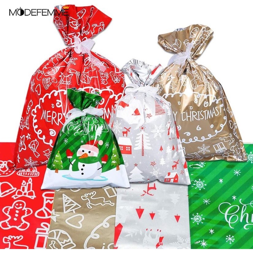 10PCS Christmas Plastic Candy Wrapping Bags for Xmas Party，Snack，Wedding Gift