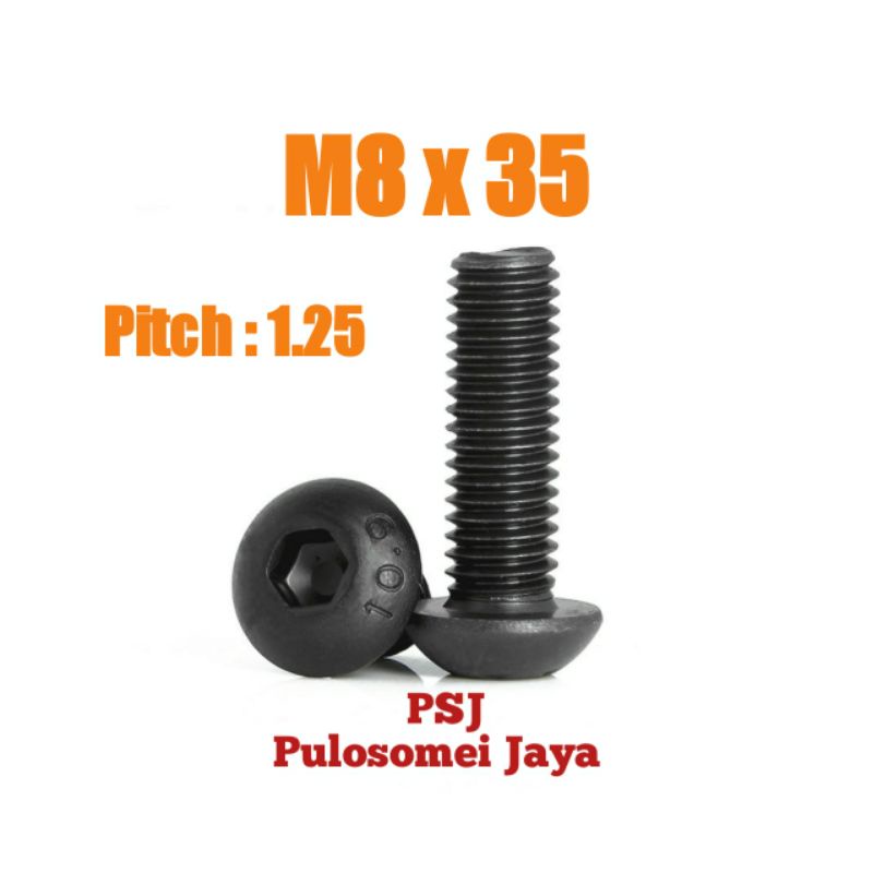 Baut L Button M8 x 35 / Button L Baja M8 x 35