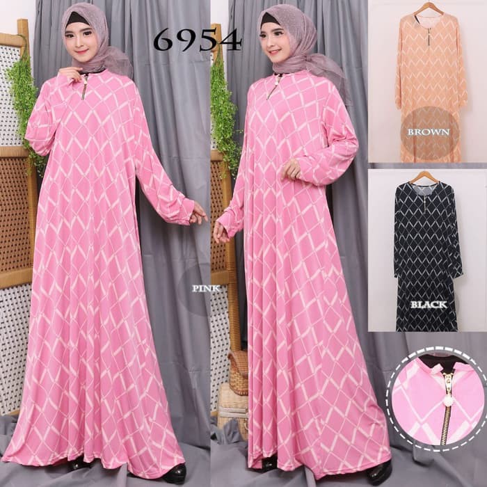 Baju Gamis Wanita Terbaru Baju Gamis Jumbo 4L & 6L Motif Kotak Murah
