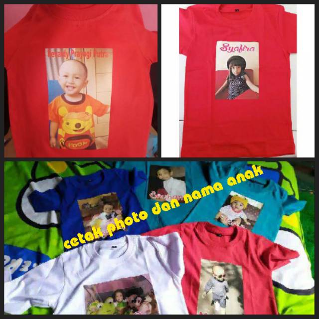 Baju kaos anak sablon BISA PAKE POTO DAN JUGA NAMA, KEREEEN ABISS