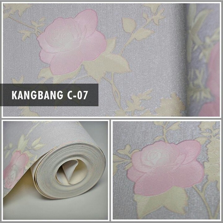 WALLPAPER DINDING MOTIF BUNGA KECIL VINYL