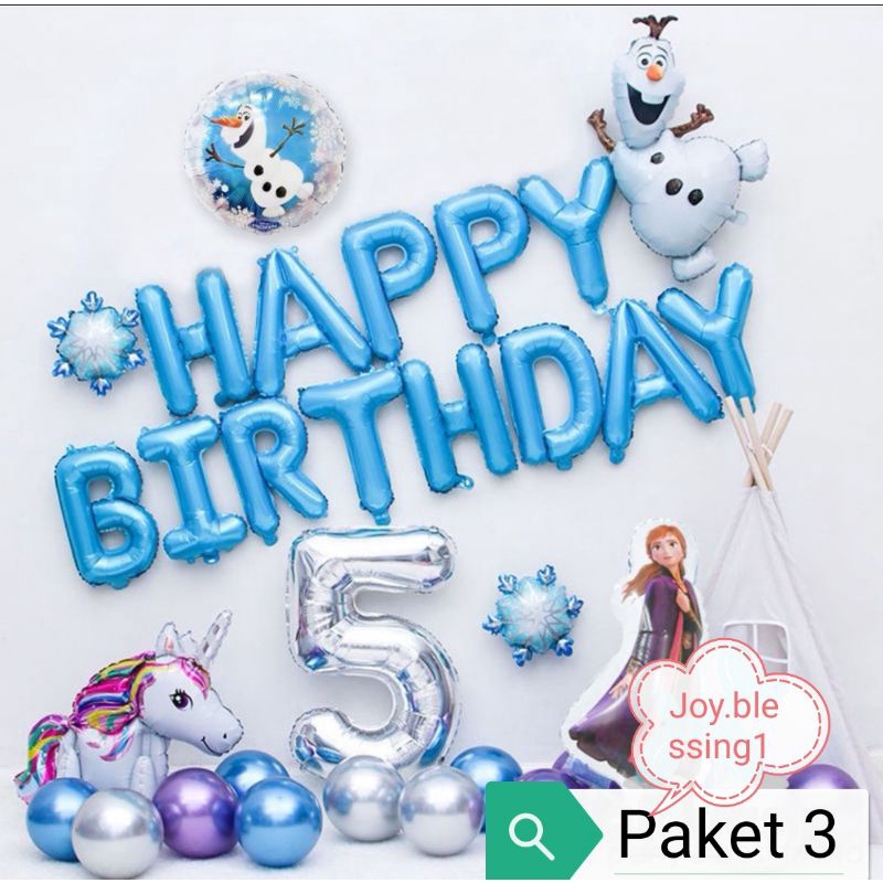 PAKET DEKORASI BALON ULANG TAHUN FROZEN