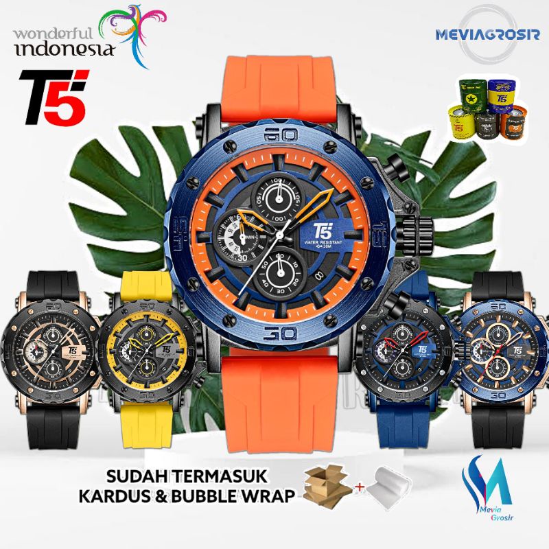JAM TANGAN PRIA T5 H 3865 H3914G 3865 T5 ORIGINAL 100% CHRONOGRAPH TAHAN AIR BERGARANSI FREE TIN BOX