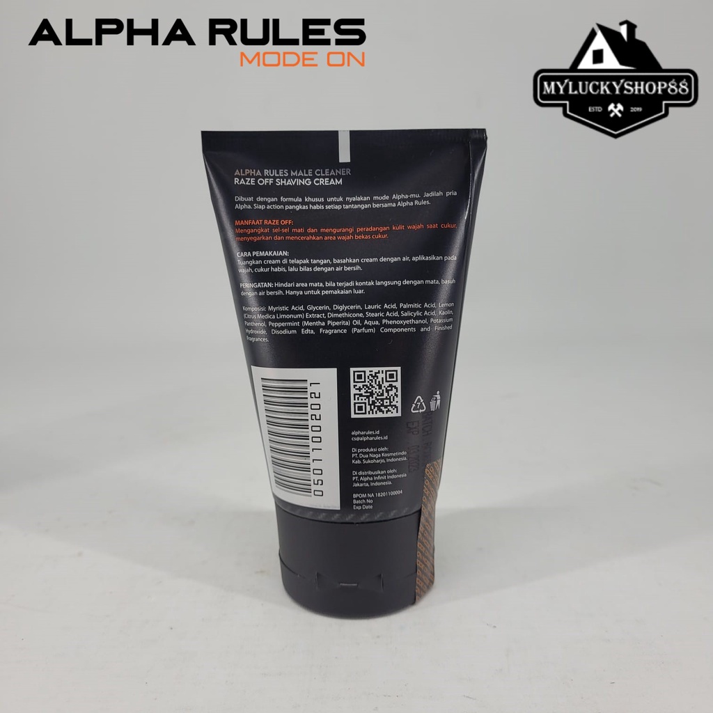 Alpha Rules Mode On Raze Off Shaving Cream 100 Gram Krim Cukur 100g