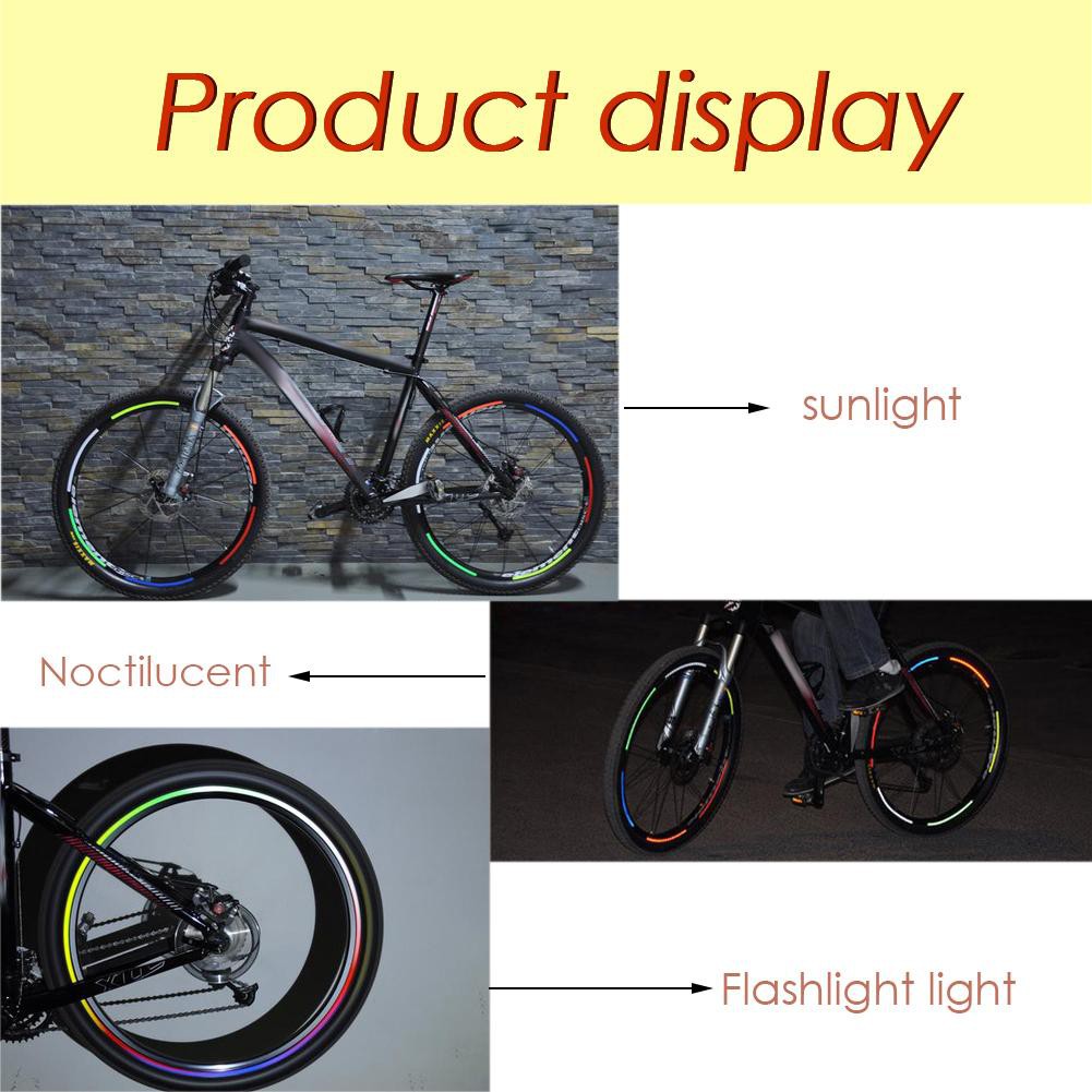 MOJITO 26 Inch Bicycle Reflector Fluorescent Cycling Wheel Rim Reflective Stickers Riding Gear