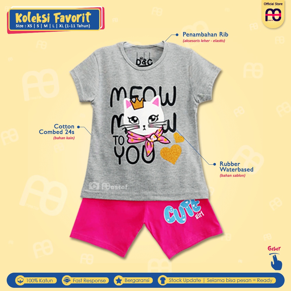 Setelan Anak Perempuan Mastof D Series 1 - 11 Tahun Baju Anak Edisi Favorit 2-3