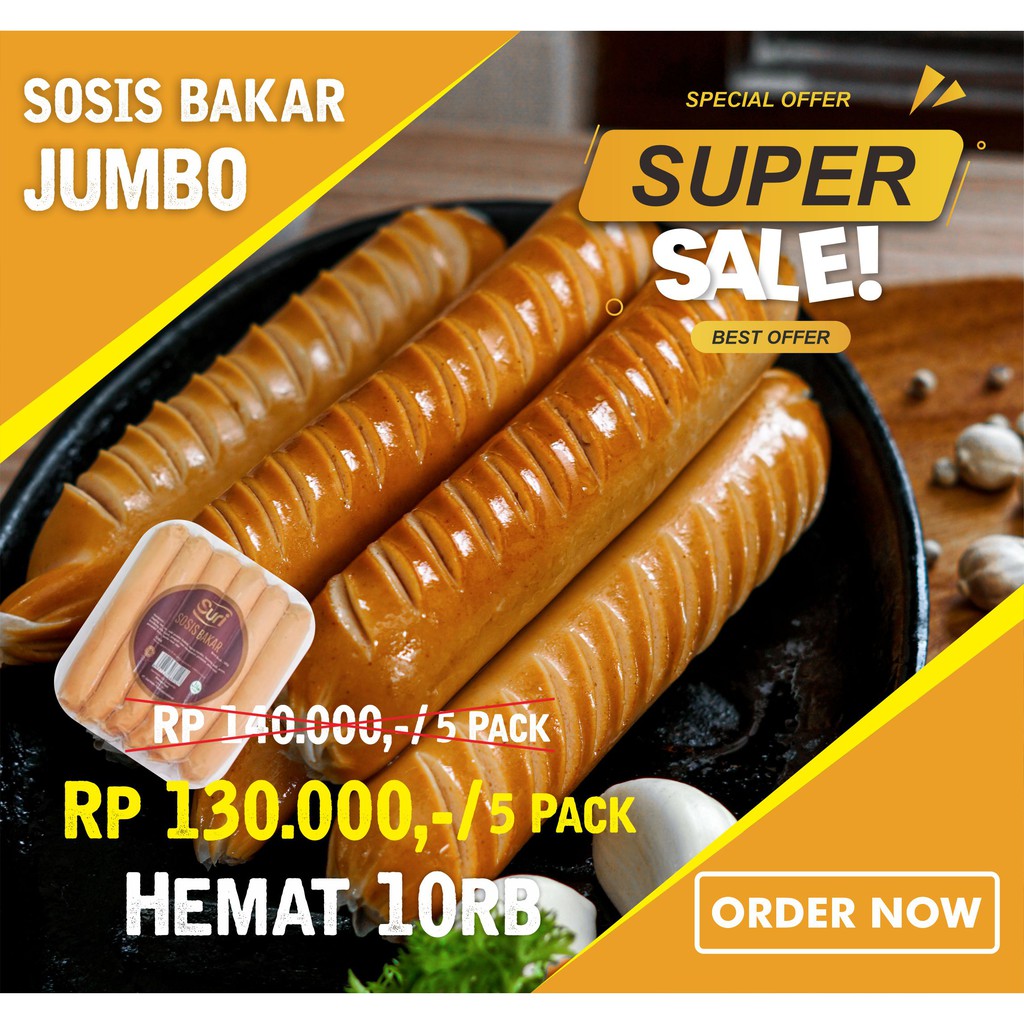 

Sosis Bakar Jumbo // Frozen Food Sosis Jumbo / Sosis Jumbo 5pack