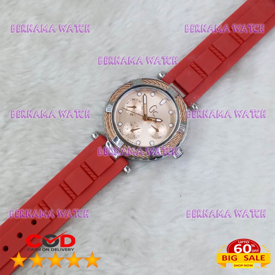 EXTRA HEMAT JAM WANITA RECOMENDED GC GUESS COLLECTION ASIAN ETA BOX ORI STRAP RUBBER JAM WANITA BRAN