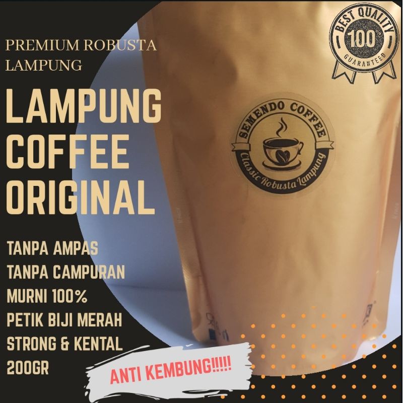 

Kopi lampung hitam bubuk kopi robusta semendo petik merah tanpa campuran murni asli premium