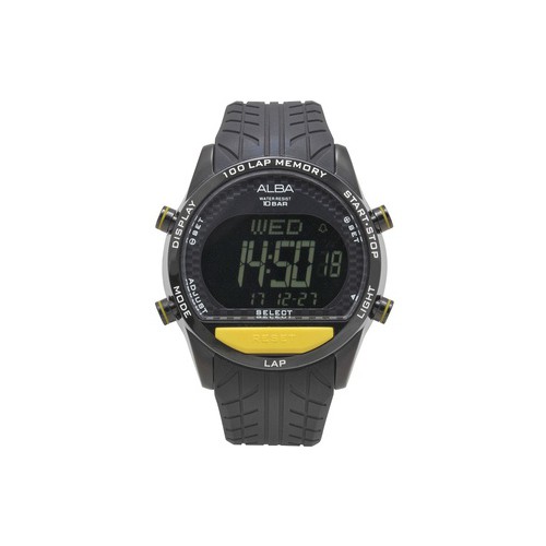 Alba Digital AV4001X1 Black Rubber Big Case - Jam Tangan Pria AV4001