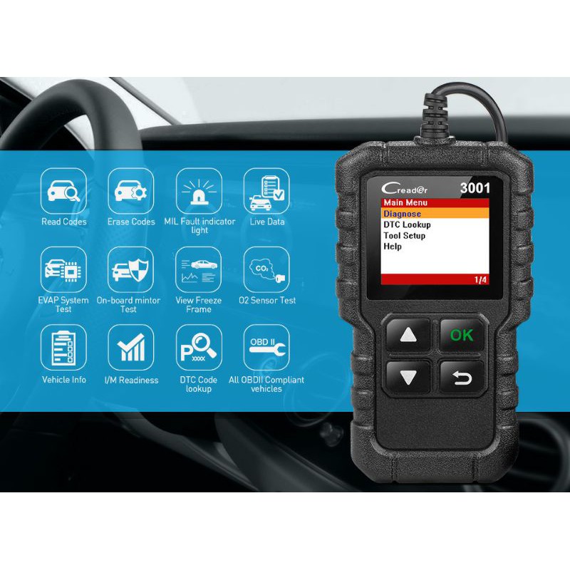 Creader LAUNCH Scanner Diagnostic Mobil OBDII (ORIGINAL) - 3001