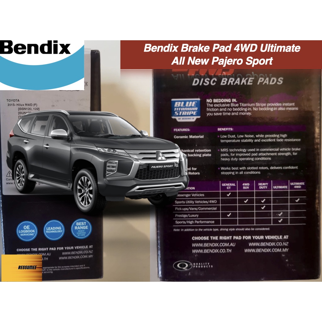 Kampas Rem Mitsubishi All New Pajero Sport Bendix 4WD Ultimate