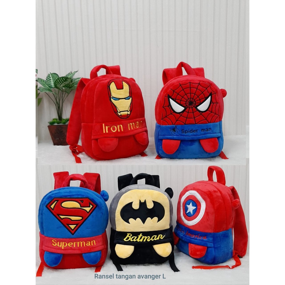 Tas Ransel Anak Size L Tangan/ransel avanger/Tas Spiderman superman batman kapten/Tas Anak TK SD