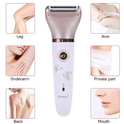 kemei km 1632 electric epilator usb hair clipper waterproof