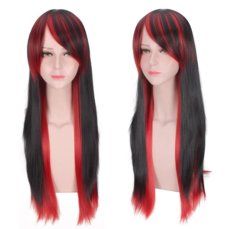 LOL-19 wig rambut palsu lolita cosplay harajuku daily three tone