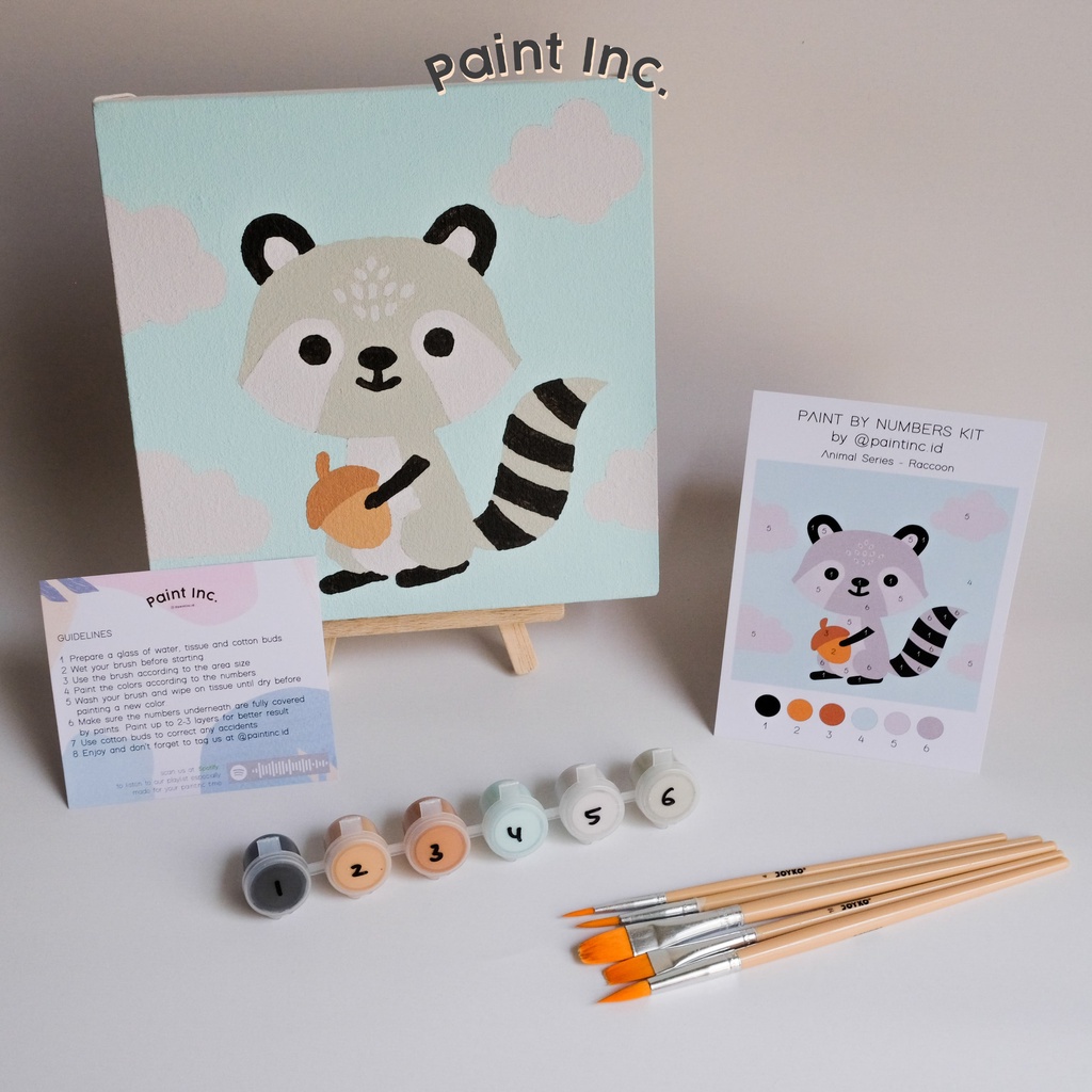 

RB Paint by Numbers Kit: Animal Series Paint Inc. ID Painting Kit Paint by Number Gifts Hadiah