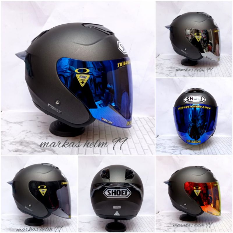 Helm dyr kyoto paket ganteng warna grey doff toko helm majalengka