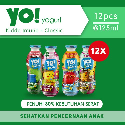 Yogurt Heavenly Blush YO Kiddo Imuno Classic 12 x 125 ml