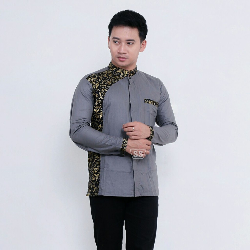 Baju koko bordir lengan panjang modern/Koko batik lengan panjang/Baju koko pekalongan/Batik wulan