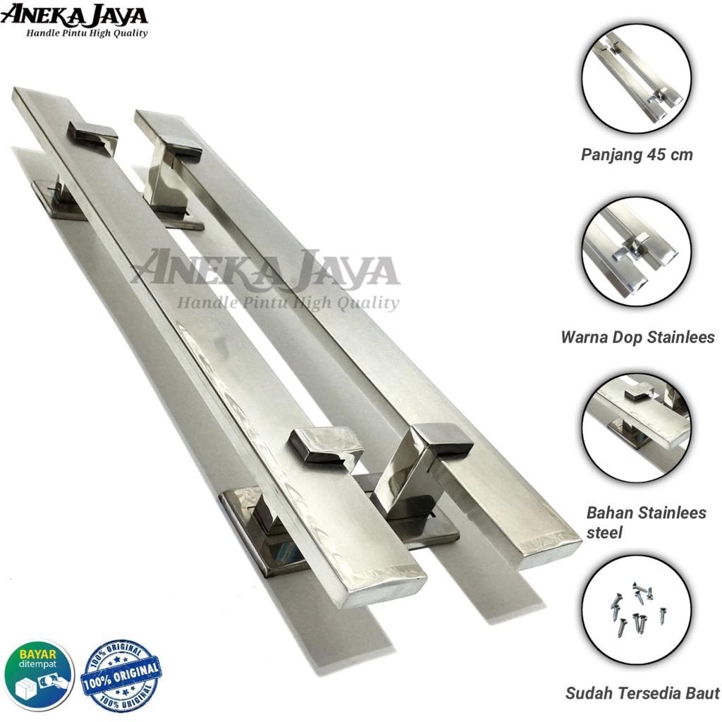 Handle pintu rumah panjang 60 cm 45 cm 35 cm / Gagang pintu rumah / Pegangan pintu rumah murah terbaru natural