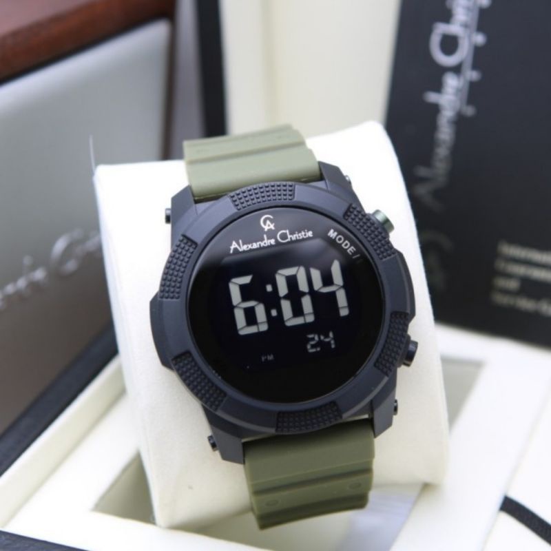 jqm tangan pria original ALEXANDRE CHRISTIE AC9367MH BLACK YELLOW DIGI