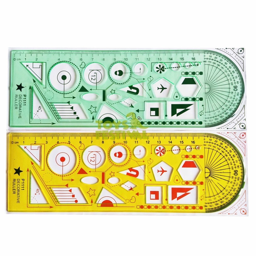 Penggaris Edukatif Geometric Karater Multiwarna