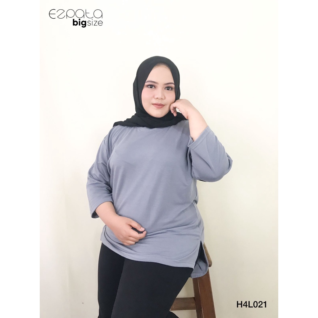 Ezpata Kaos Polos Wanita Bahan Babyterry Ukuran 4L Big size Lengan 3/4 Jumbo Termurah Berkualitas Premium