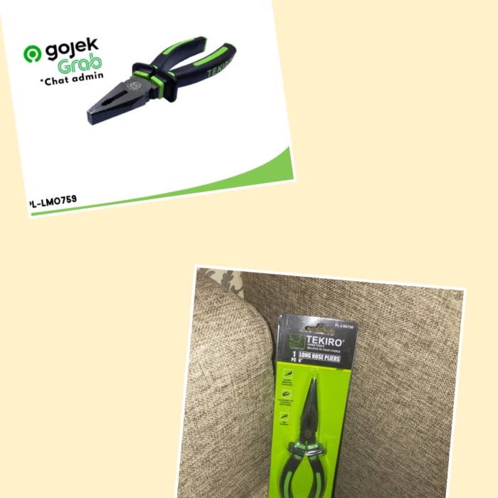 1 set tang kombinasi tekiro 7inch dan tang lancip 6 inch tekiro